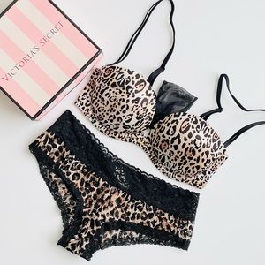 32D MEDIUM Victoria’s Secret animal print bra set